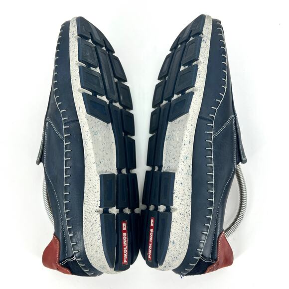 Pikolinos Leather Loafers Navy Blue Contrasting Whip-Stitching Euro Sz 43 main image 6